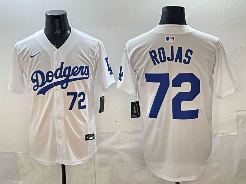 Men 2025 Los Angeles Dodgers #72 Rojas White Game Nike MLB Jersey style 003